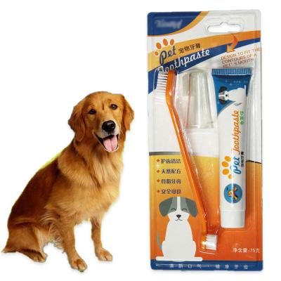 China Viable Hot Toothbrush Toothpaste Set Finger Care Cat Dog Dental Products Pet Shop Two Headed Toothbrush for sale