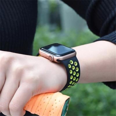 China Rubber In Band Running Strap For Apple Watch 42mm 38mm 40mm 42mm Sport Silicone Soft Band For iWatch Series 6 SE 5 4 3 2 1 for sale