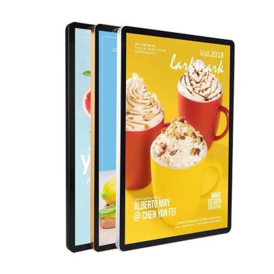 China Long Life Factory Outlet 40x50 50x70 80x120 Standard Size Slim Led Display Frame For Fast Food Restaurant LED Light Box for sale