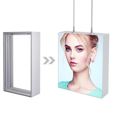 China Disassembled Portable Led Lighted Freestangding Display Stand 40 60 80mm Thickness Aluminum Fabric Light Box Rectangle /square for sale