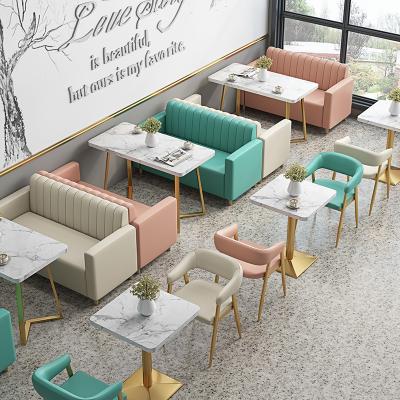 China Durable Stable High Quality Green Leather Cabin Furniture Interiors Restaurant Fast Food Furniture Restaurant Sofa Set for sale