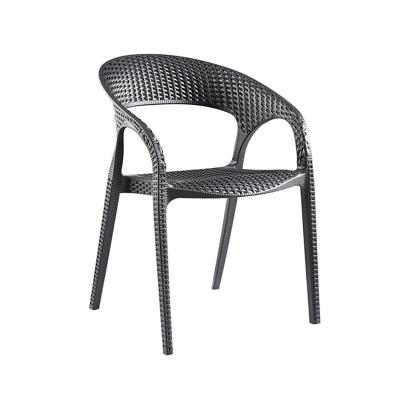 China Cheap Outdoor Modern Cafe Furniture PP Plastic Restaurant Chairs In Black for sale