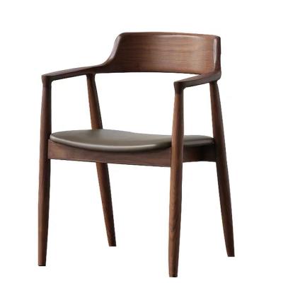 China Wholesale Solid Wood Modern Wooden Frame Dining Chairs Leather Seat Restaurant Dining Chair for sale