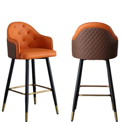 China Wholesale Modern Home Furniture Casual Metal Cafe Bar Counter Stool Custom High Bar Chairs Leather Modern Luxury Stool for sale