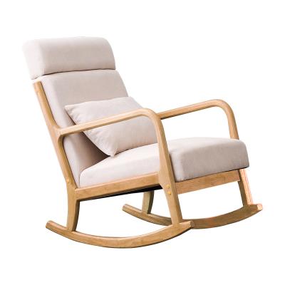 China Modern Stylish Wooden Sofa Rocking Chair Accent For Apartment Lounge Chair Set With Detachable Cover Legs And Living Room Furniture Set for sale