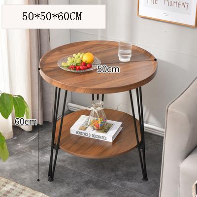 China Small round sofa side table solid wood bedside coffee table Nordic modern simple wood top table living room for sale