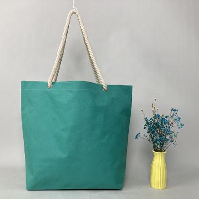 China New Handled Recycle Souvenir Oxford Nylon Tote Bag 600d Polyester Tote Bag With Eyelet Rope Nylon Shopping String for sale