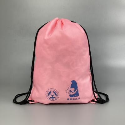 China New Good Quality Handled Recycle Bag Plastic Nylon Drawstring Gym Bag Backpack Nylon Drawstring Bag for sale