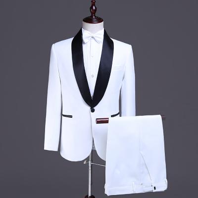 China Anti-Wrinkle Wedding Suits For Men White Tuxedo Dinner Wedding Suits 2 Piece Mens Tuxedo Suits for sale