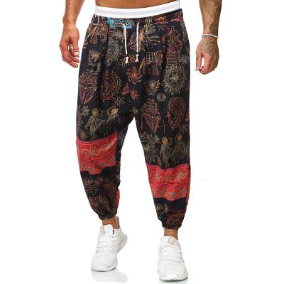 China 2021 Autumn Men Cotton Pockets Anti-Wrinkle Crotch Men's Hippie Joggers Drop Pants Harem Hip Hop Sweatpants Men Hippie Streetwear for sale