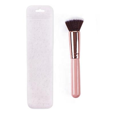 China Professional Custom Makeup Brush Head Flat Surface Pink Flat Eyeshadow Brush Simple Skin-friendly Makeup Brush For Eyes Makeup for sale