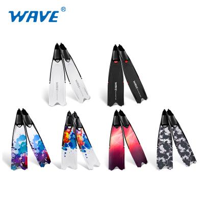 China Adult PP/TPR glass footpockets water channel drainage plug custom spearfishing professional training better freediving long fins spearfishing for sale