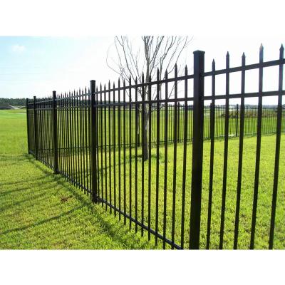 China Easily Assembled New Design Galvanized Metal Tube Anti Rust Security Iron Fence Wrought Steel Fence for sale