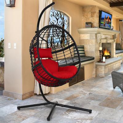 China High Quality Modern Outdoor Wicker Rattan Patio Eggs Outdoor Eco-freindly Egg Shape Swings For Adults for sale