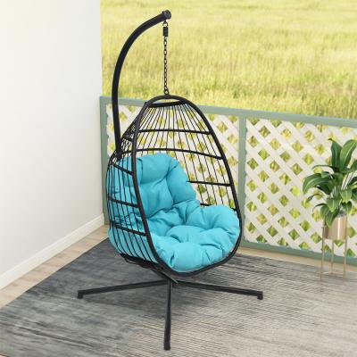 China Modern Hot Sale Outdoor Furniture Garden Rattan Wicker Hanging Patio Swings Egg Chair for sale