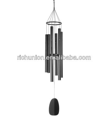 China 6-Tube Home Decoration Wind Chime in Black Matte Finish for sale