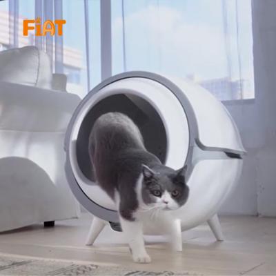 China Sustainable Newest Design Closed Big Cat Litter Box Toilet Auto Cat Litter Box With Smart Electric App for sale