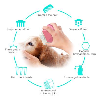 China Viable Multifunctional Pet Grooming Product Bathing Massage Shower Spray Tool Dog Shower Glove Brush for sale