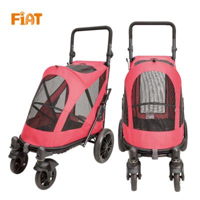 China Viable Luxury Foldable Pet Stroller Pet Carrier Stroller Wheels Dog Stroller Cart for sale