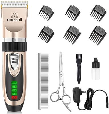 China Viable USB Rechargeable Electric Pet Cat Dog Cat Hair Trimmer Remover Grooming Clippers Razor Kit Set Electric Clippers for sale