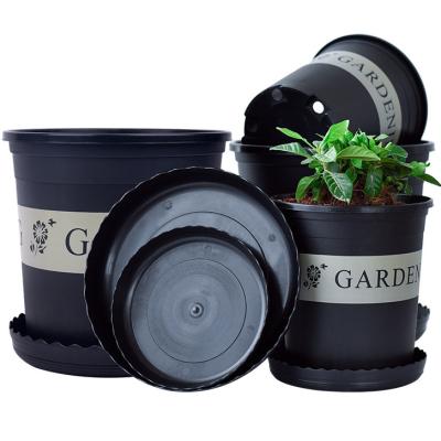 China DEEPBANG 1 PCS Wholesale MOQ Gallon Flower Pots Modern Plastic Flower Pots Large Cheap Round Planter Flower Pots For Garden Living for sale