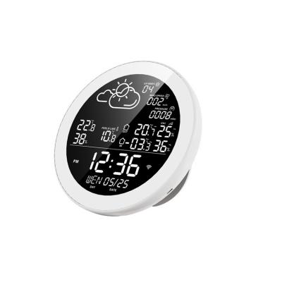 China SILAP Household Smart Time Clock Temperature Humidity Sensor Smart Weather Forecast Clock for sale