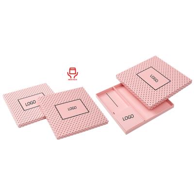 China Eco-Friendly Materials Foldable Large Cardboard Recycled Pink Chocolate Gift Box With Lid Divider Liningfor Dressing Paper Packaging for sale