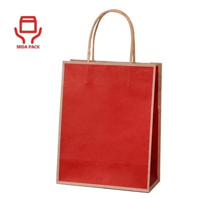 China Best Materials Price Gift Wrapping Paper Bags Kraft Recycled Paper Bags Wholesale Reusable Paper Bag With Handle for sale