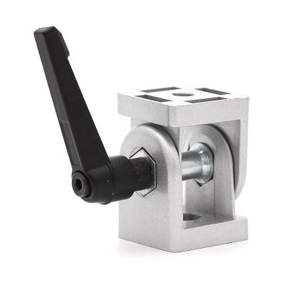 China 40mm Series Aluminum Profile Aluminum Profile Connector 40x40 Die Cast Zinc Alloy Swivel Joint With Locking Lever for sale