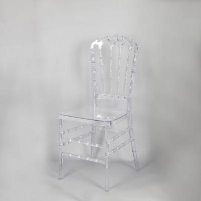 China Contemporary Wholesale Wedding Event Crystal Ice Stackable Clear Plastic Transparent Acrylic Chair for sale