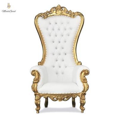 China Modern Luxury Design High Chair Queen's Royal Back Wedding Sofa Throne Chair For Bride And Groom for sale