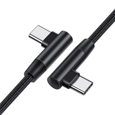 China 90 Degree Elbow Type-C MP3/MP4 Player Cables 20V 3A 60W Fast Charging PD Type C To Type C Male To Male Cable 0.25m 0.5m 1m 2m for sale