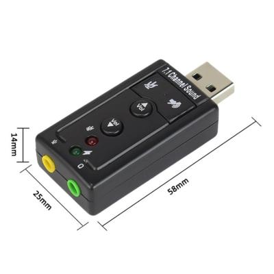 China USB Enable Sound Card Professional 7.1 Channel Sound Card Microphone Headphone PC Mobile Phone USB Audio USB Adapter for Laptop PC External USB Sound Card for sale