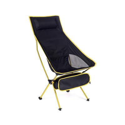 China Custom Wholesale Portable Ultralight Lightweight Compact Outdoor HIGH REAR Manufacturer Modern Camping Chair With Headrest for sale