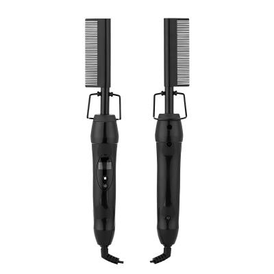 China Fashion Hair Straightener Hot Comb Electric Hair Straightener With LCD Screen Black Hot Steaming Comb Mini Beard Straightening Comb Amazon Ebay Hot Selling for sale