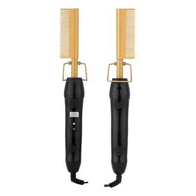 China Fashion Electric Hair Straightener Comb With Professional Ceramic Hair Straightener Brush LCD Screen Hot Comb For Beard Wigs Amazon Ebay Hot Sale for sale