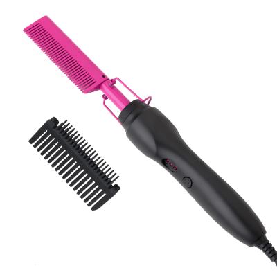 China Wholesale Electric Portable Hot Comb Hair Straightener Fashion Hair Straightener Comb Ceramic Ceramic Flat Iron Curlers For African American Hair Wigs for sale