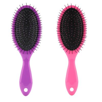 China Factory Nondisposable Logo Soft Nylon Bristle Detangling Custom Logo Plastic Wet Hair Brush for sale