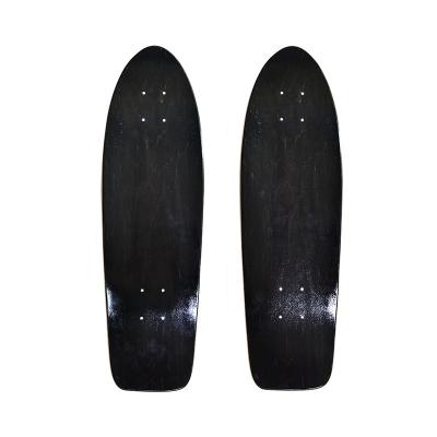 China Old School Adult Custom Cruiser Mini Longboard Skateboard Deck with Canadian Maple Black Stained for sale