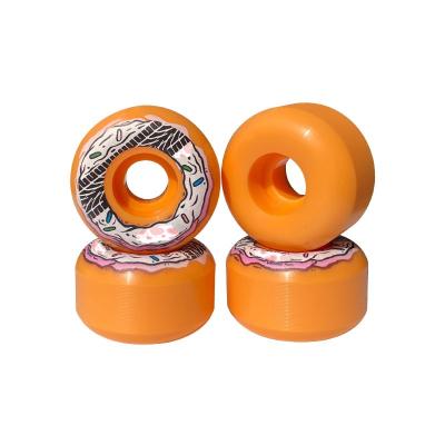 China Colorful wheel 51 52 mm SHR 102A orange color skate skateboard wheels with custom printing and package 2022 for sale