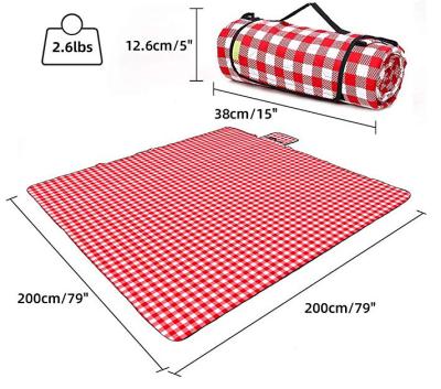 China Camping Extra Large Picnic red grid Beach Blanket Handy Mat for sale