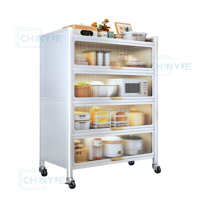 China Multifunctional Storage Kitchen Racks Organizer Multifunctional Dish Racks Fully Enclosed Cabinet Multi-Layer Storage Shelves Prevent Dust/Mosquito/Mouse for sale