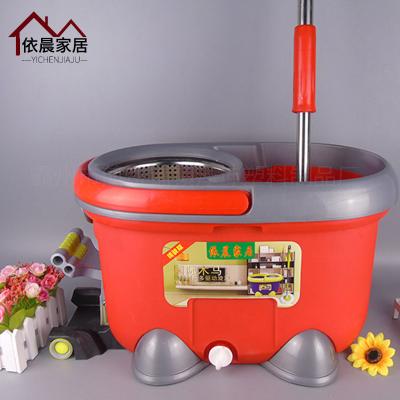 China Sustainable Stainless Steel Mop Bucket Floor Cleaning Pedal Spin Magic Mop For Home Commercial Cleaning for sale