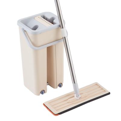 China Sustainable 2023 Hot selling household super fine fiber microfiber easy mop bucket flat cleaning mop for sale