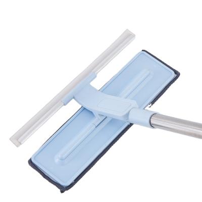 China Sustainable wholesale 360 microfiber long handle glass brush windows clean sponge household one clean absorbent squeegee magic spin mop for sale