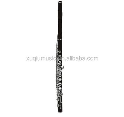 China Silver Plated Flute 16 Closed Holes With E Mechanism With Engraving Pattern for sale