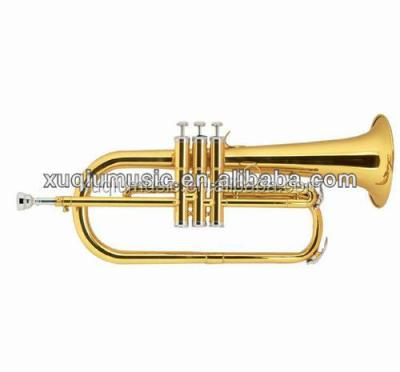 China Gold Lacquer Professional Gold Lacquer Flugelhorn Brass Instruments for sale