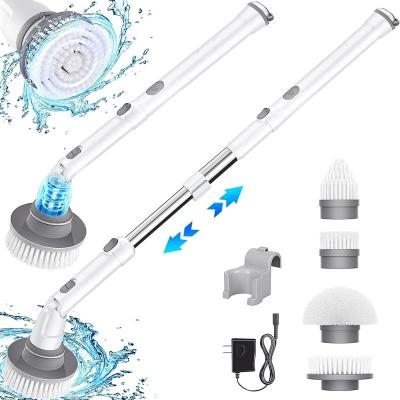 China Sustainable New Product Electric Cleaning Brush With 3 Replacement Brush Heads  Extension Handle Spin Scrubber for sale