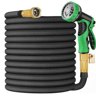 China Adjustable Expandable Flexible Garden Hose 50 ft Water Hose with 10 Function Spray Nozzle for sale