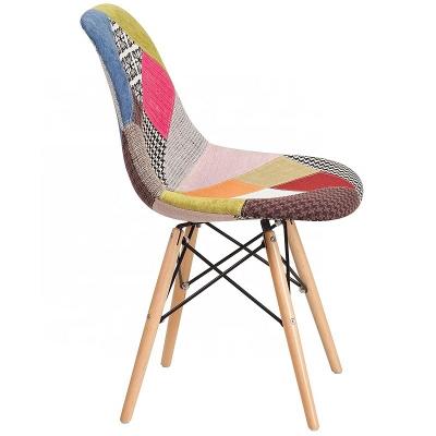 China Modern Patchwork Chair with Ash Legs Inspired by the dining Chair wood legs Patchwork for sale